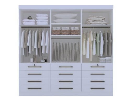 Alternative view of Guarda-Roupa Mônaco 6 portas e 12 gavetas - Branco