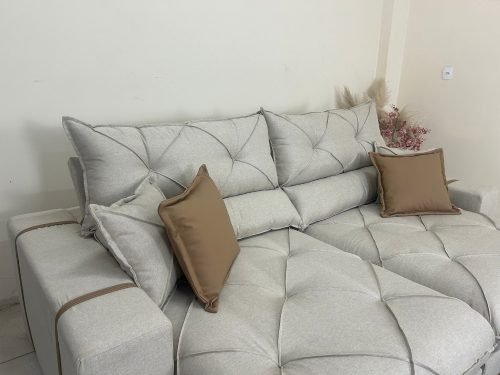 Sofá Retrátil e Reclinável Gran Bello 2.00m - Bege Linho - Imagem 2