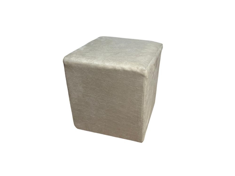 Puff Quadrado - Bege Suede