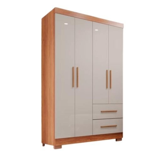 Alternative view of Guarda Roupa Estrela 4 portas - Cinamomo/Off White