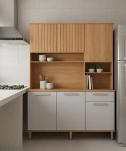 Kit de Cozinha Mila 6 Portas 1 Gaveta 1.51m - Cinamomo/Off White