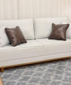 Sofá 3 Lugares Living Martins Molas Bonnel 2.00m - Cinza Linho Acquablock