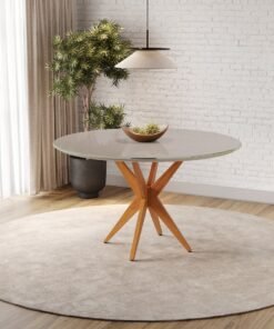 Mesa de Jantar Circular Simpatia 1.08x1.08 - Cinamomo/Off White