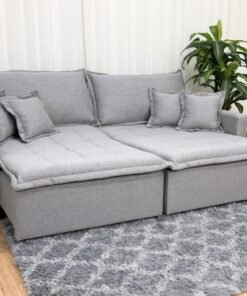 Sofá Cama Retrátil Reclinável Zoe 2.20m - Cinza Linho