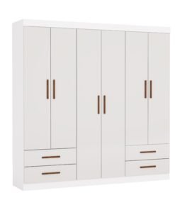 Guarda-Roupa Hércules 6 portas e 4 gavetas - Branco
