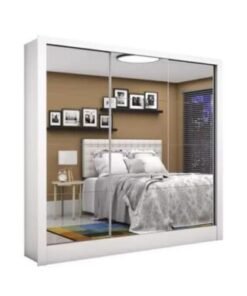 Guarda-Roupa Dubai Premium c/ espelho 3 portas e 3 gavetas - Branco