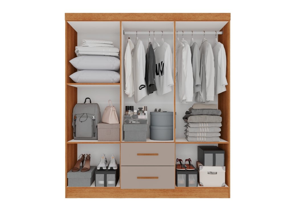 Guarda-Roupa Estrela 6 portas - Cinamomo/Off White - Imagem 3