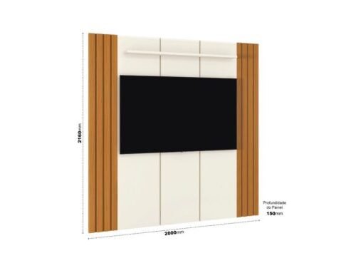 Alternative view of Painel Veyron 2.0 75"- Off White/Cedro