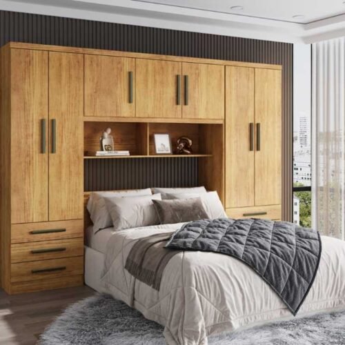 Guarda-Roupa Acoplado México 5 portas + Floripa 2 portas Casal – Cedro