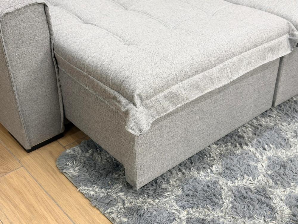 Sofá Cama Retrátil Reclinável Bolt 2.00m Mod.80 - Cinza Linho - Imagem 6