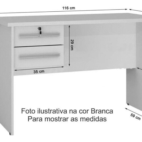Alternative view of Escrivaninha Byte 2 Gavetas 1.16m - Cinamomo/Off White