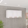 Armário de Cozinha Aéreo New Valência Triplo 1,20m - Branco/Cinamomo