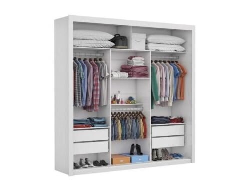 Alternative view of Guarda-Roupa Veneza Gold c/ espelho 3 portas e 4 gavetas - Branco