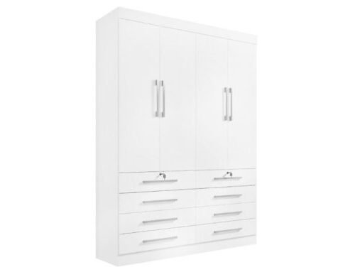 Guarda-Roupa Mônaco 4 portas e 8 gavetas - Branco