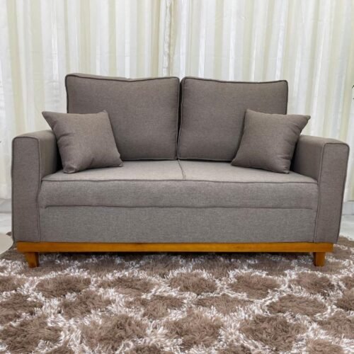 Sofá 2 lugares Slim 1.40m - Marrom Linho