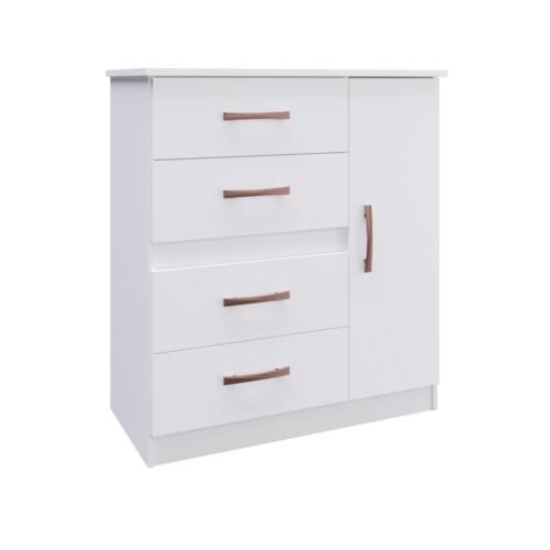 Cômoda Caribe 1 porta 4 Gavetas - Branco