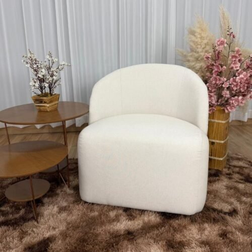 Poltrona Decorativa Doha - Bege Linho