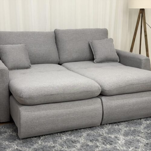 Sofá Cama Retrátil Reclinável Amaranto 1.90m Mod.80 - Cinza Linho