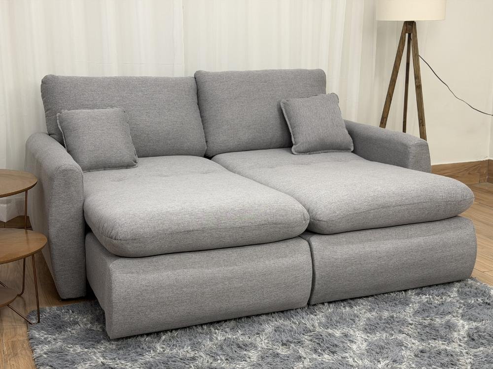 Sofá Cama Retrátil Reclinável Amaranto 2.10m Mod.90 - Cinza Linho