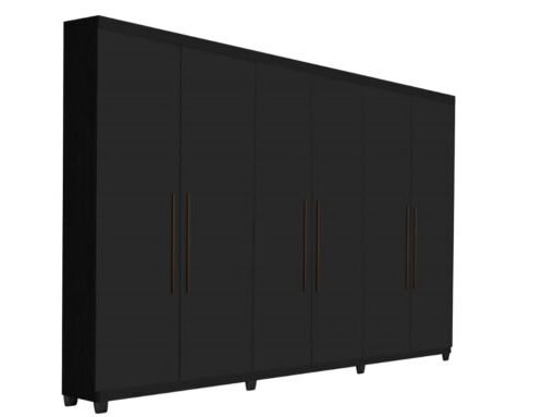 Guarda-Roupa Porto Bello Plus 6 portas - Preto