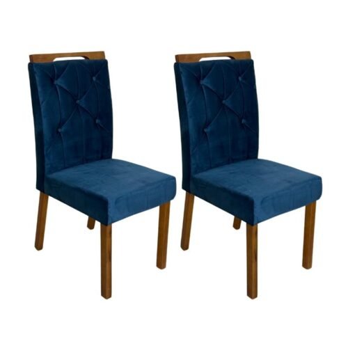 Conjunto Cadeiras Jasmim 2 unidades - Cinamomo/Azul