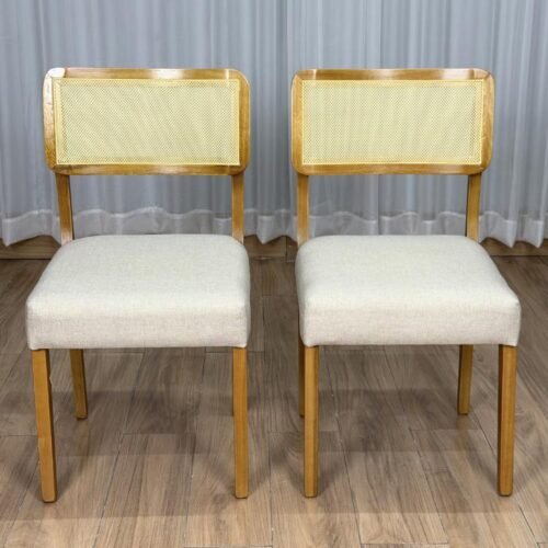 Conjunto Cadeiras Fortaleza 2 unidades - Cinamomo/Bege Linho