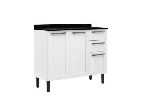 Balcão de Cozinha Florença Aço 1,05 - Branco