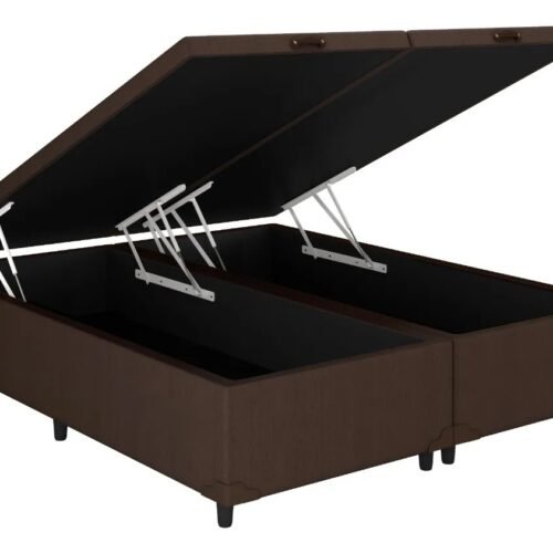 Base Box Baú Classic Queen - Marrom Corino