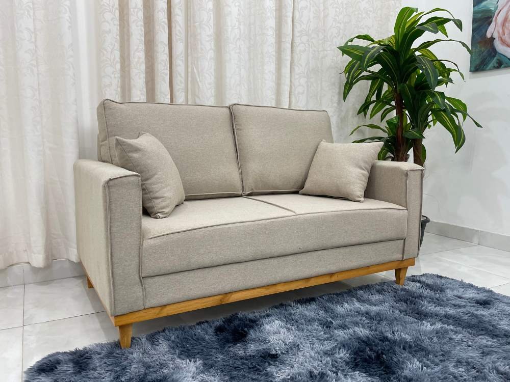 Sofá 2 lugares Slim 1.40m - Bege Linho - Imagem 4