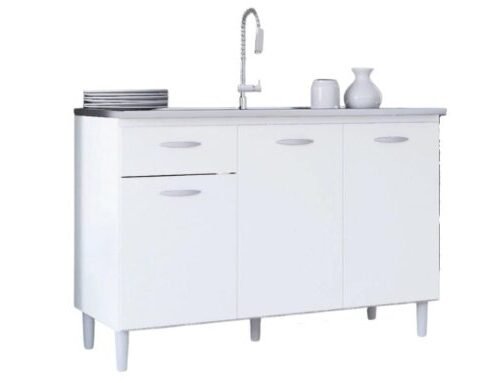 Balcão de cozinha Poquema para pia 1,20 - Branco