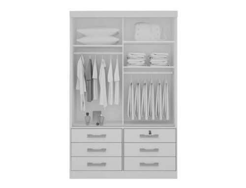 Alternative view of Guarda-Roupa Meridian 2 portas e 6 gavetas - Cinamomo/Off White