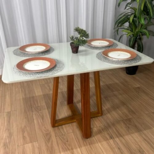 Alternative view of Mesa de Jantar Bali 90x0.90 - Mel/Off White