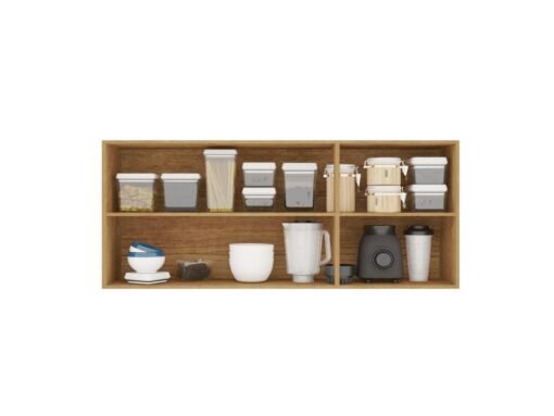 Armário de Cozinha Aéreo New Valência Triplo 1,20m - Cinamomo/Off White - Imagem 3