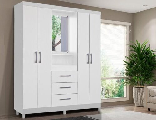 Guarda-Roupa Capelinha Lyon 4 portas com espelho - Branco