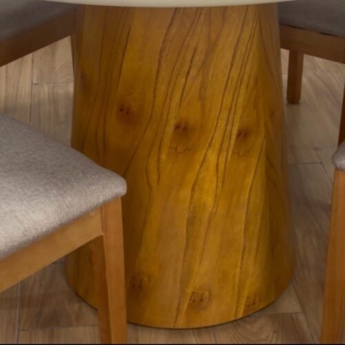 Alternative view of Mesa de Jantar Paris Circular 1.10x1.10 c/4 Cadeiras Ana - Cinamomo/Off White/Bege Linho