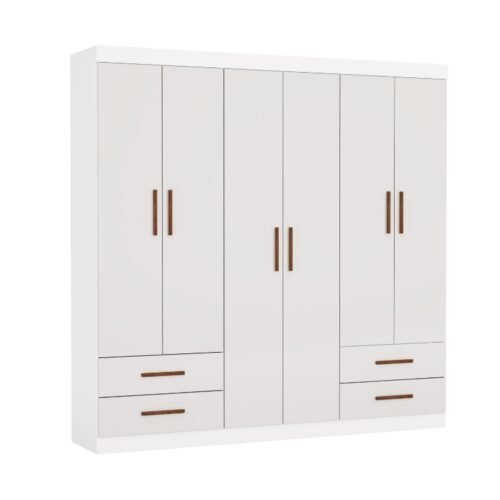 Guarda-Roupa Hércules 6 portas e 4 gavetas - Branco