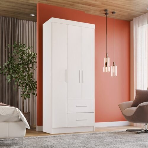 Guarda Roupa Estrela 3 portas - Branco