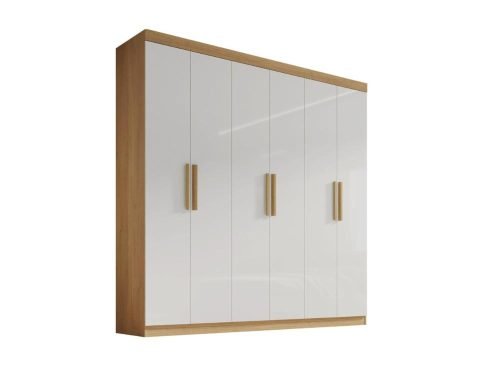 Guarda-Roupa Colibri 6 Portas e 6 Gavetas - Cinamomo/Off White