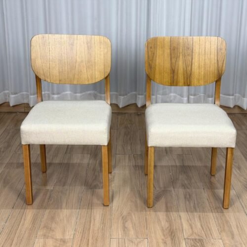 Conjunto Cadeiras Barcelona 2 unidades - Cinamomo/Bege Linho