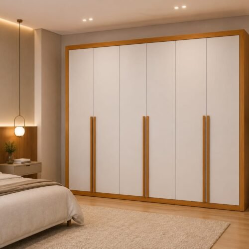 Alternative view of Guarda-Roupa Chicago 6 Portas e 6 Gavetas 2.46m -  Cinamomo/Off White