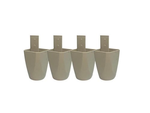 Kit com 4 Pés Plástico Jl Móveis - Branco