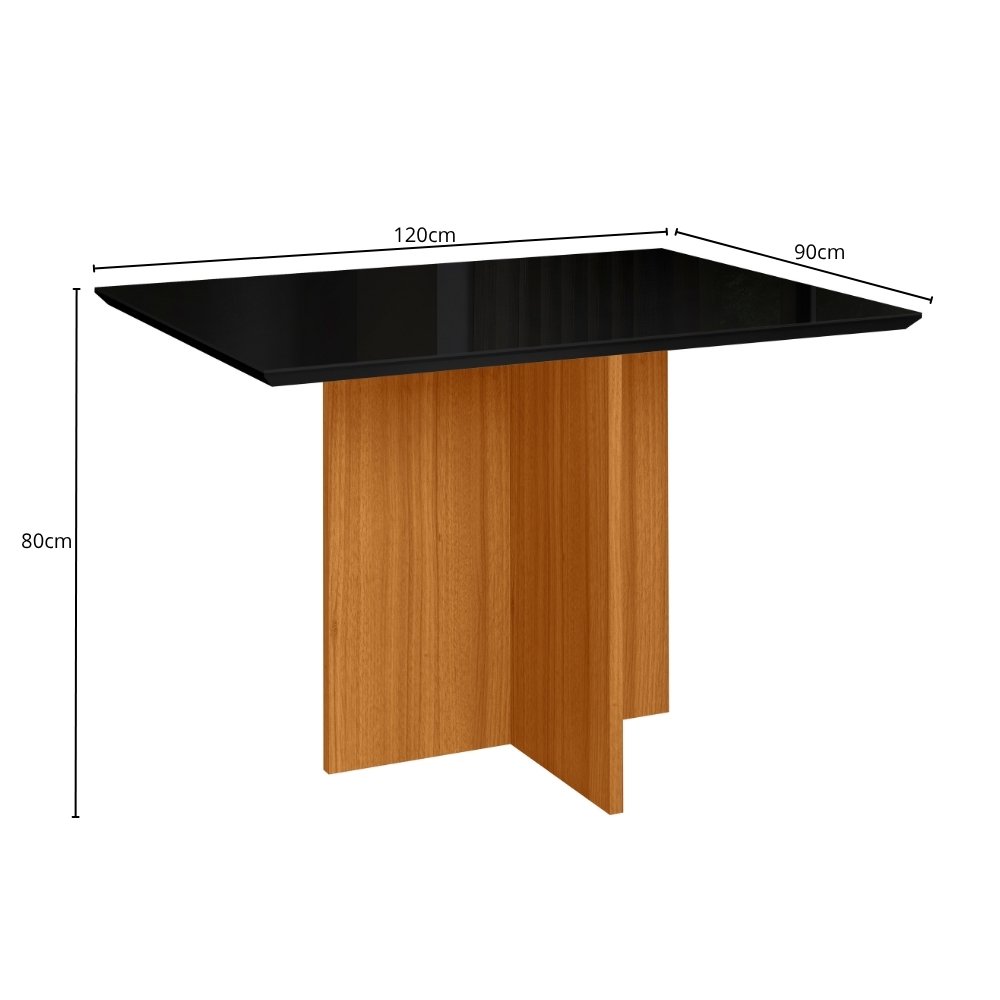 Mesa de Jantar Helo 1.20x0.90 - Freijó/Preto - Imagem 3