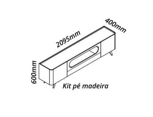 Alternative view of Rack Nobre c/Pés de Madeira 75" - Off White/Naturale