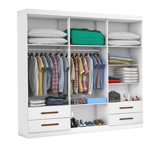 Alternative view of Guarda-Roupa Hércules 6 portas e 4 gavetas - Branco