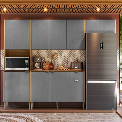 Cozinha Completa Soul 4 Peças 2.50m - Freijo/Gris