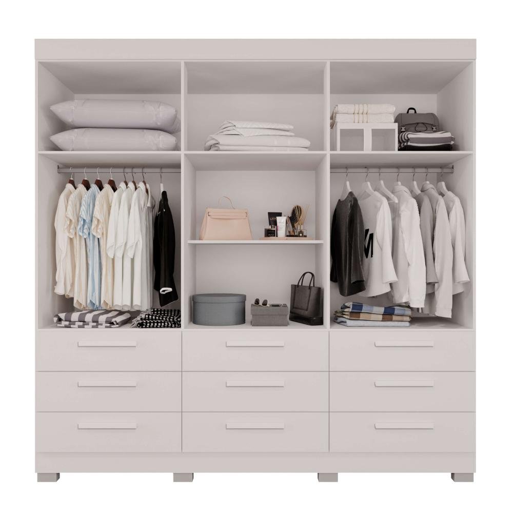 Guarda-Roupa Dinamarca 6 Portas e 9 Gavetas 1.80m - Branco - Imagem 2
