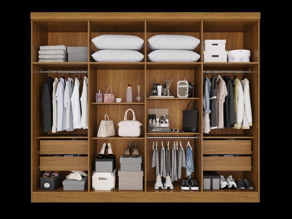 Guarda-Roupa Recife 8 Portas 4 Gavetas 2.40m - Cinamomo/Off White - Imagem 2