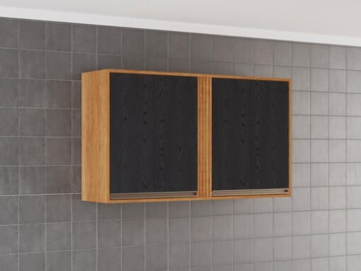 Armário de Cozinha Aéreo Pérola 1,20m - Cinamomo/Preto - Imagem 2
