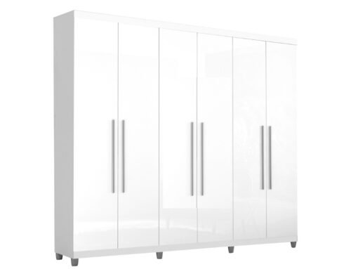 Guarda-Roupa Porto Bello Plus 6 portas - Branco - Imagem 2