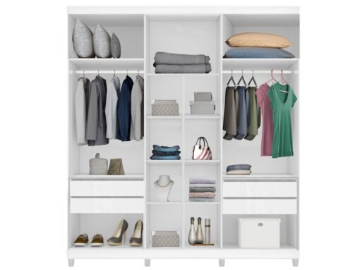 Guarda-Roupa Porto Bello Plus 6 portas - Branco - Imagem 3